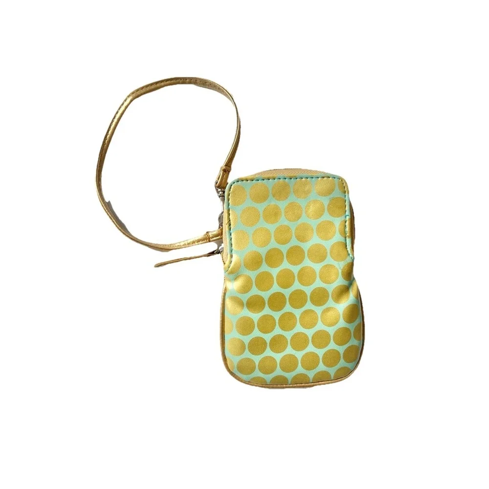 Wristlet Tote Wallet‎ Gold Green Small 4 x 6 Women Clothing Cell Phone Accessory